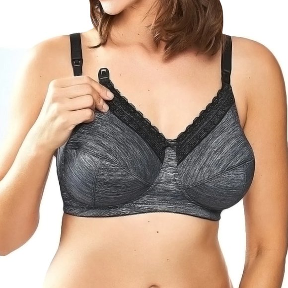 Royce Luna Nursing Bra Cream and Lavender Flower and Polka Dot Nursing Bra - Picture 10 of 10